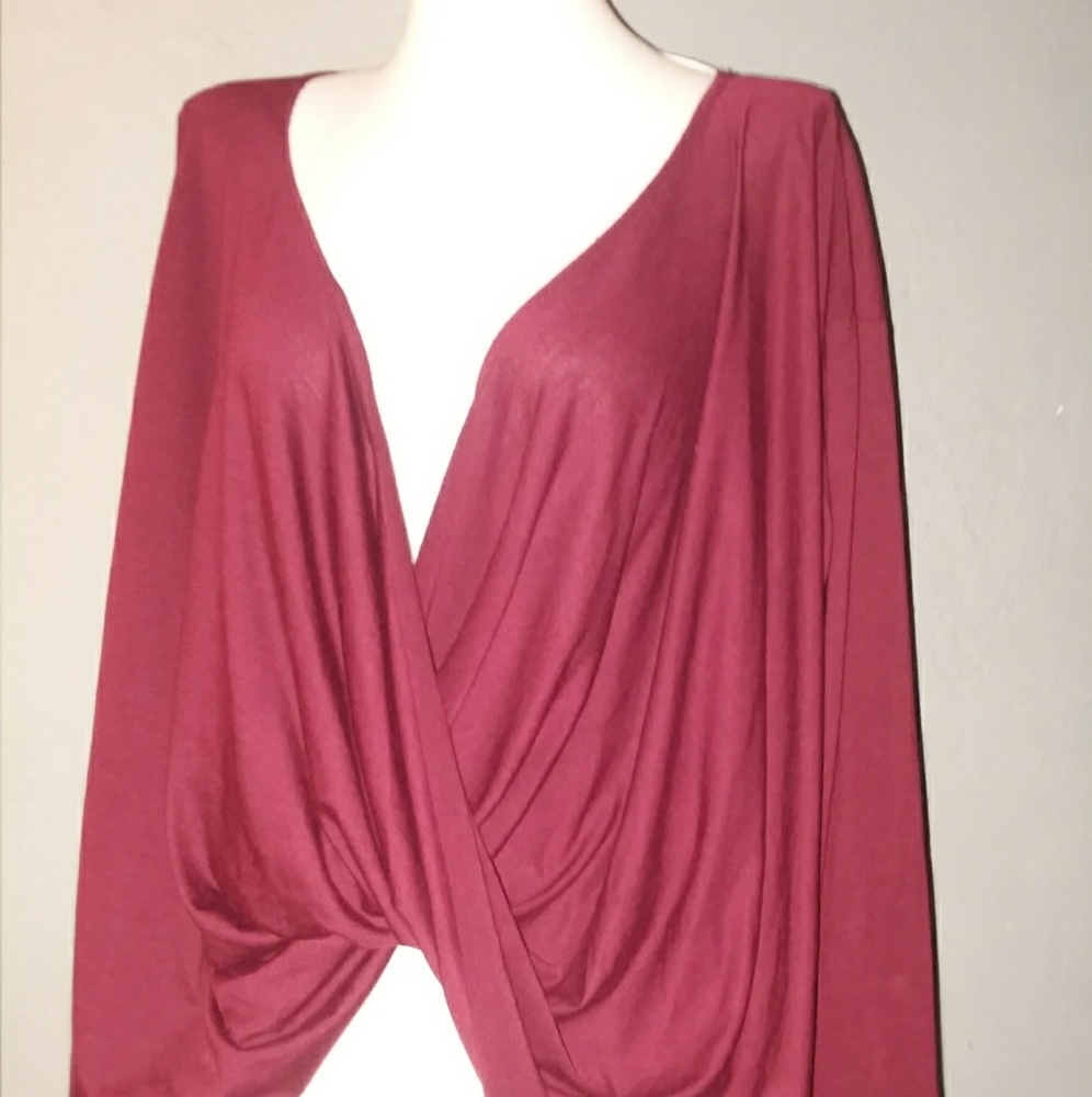 Burgundy Crisscross Top